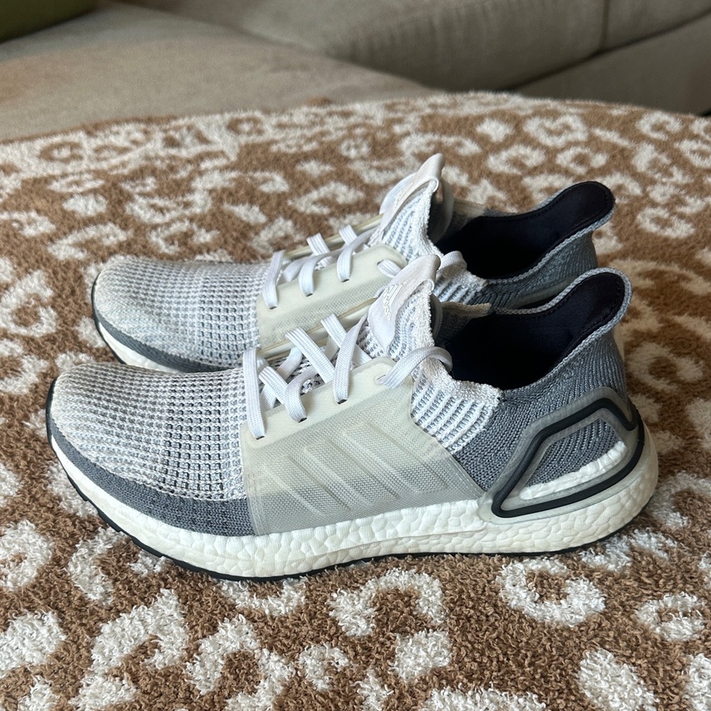 Adidas UltraBoost Knit Sneakers in Gray and White